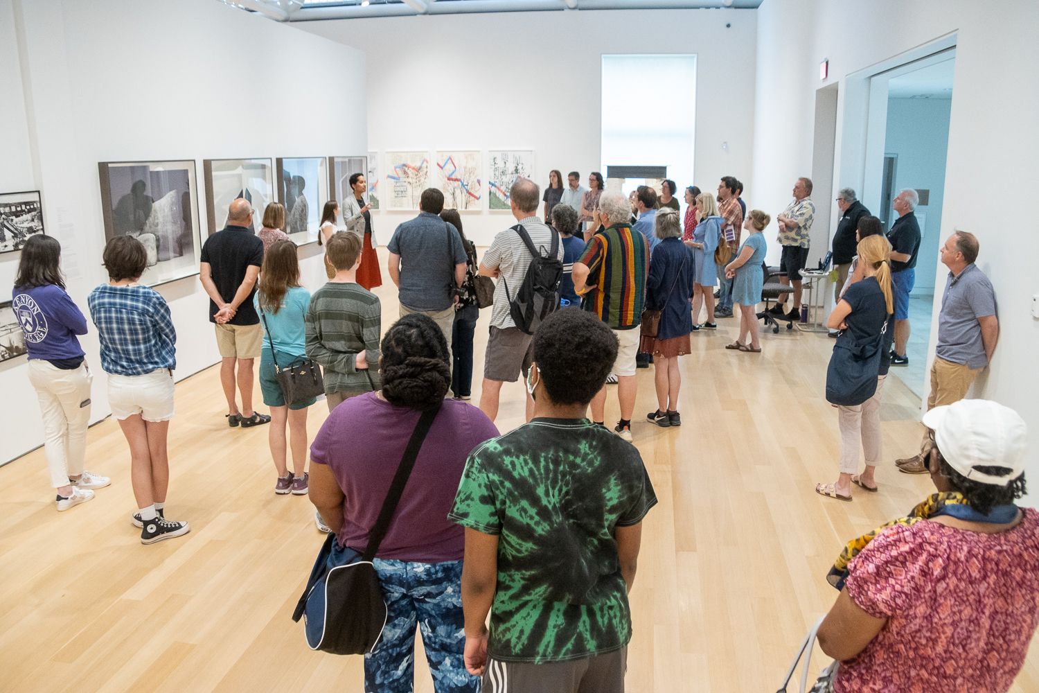 Diverse crowd on tour at The Gund Gallery